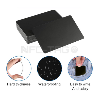 NFC Tag NTAG215 PVC karta 13.56MHz Prostokątny 0,87*85,5*54 mm pusty programowalny - Сzarny 10 SZT
