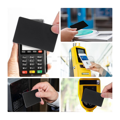 NFC Tag NTAG215 PVC karta 13.56MHz Prostokątny 0,87*85,5*54 mm pusty programowalny - Сzarny 10 SZT