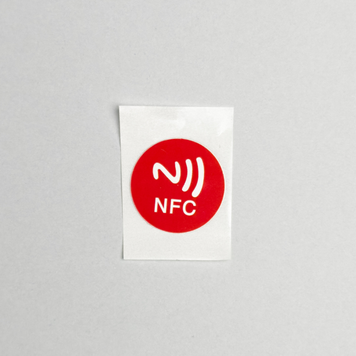 NFC Tag NTAG215 Naklejka ETYKIETA 13.56MHz Okrągły 25 mm pusty programowalny - Czerwony
