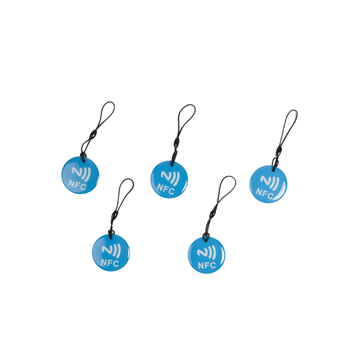 Brelok TAG NFC NTAG213 13.56MHz pusty programowalny Niebieski - Zestaw 5 SZT