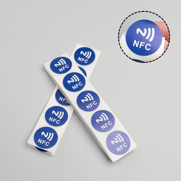 NFC Tag NTAG215 Naklejka ETYKIETA 13.56MHz Okrągły 25 mm pusty programowalny - Niebieski 50 SZT