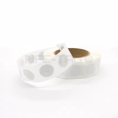 NFC Tag NTAG216 Naklejka ETYKIETA 13.56MHz Okrągły 25 mm pusty programowalny - Biały