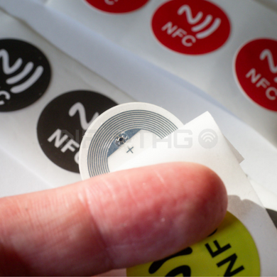 NFC Tag NTAG215 Naklejka ETYKIETA 13.56MHz Okrągły 25 mm pusty programowalny - Niebieski