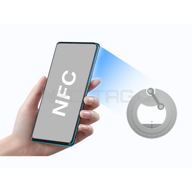 NFC Tag NTAG215 Naklejka ETYKIETA 13.56MHz Okrągły 25 mm pusty programowalny - Biały 50 SZT