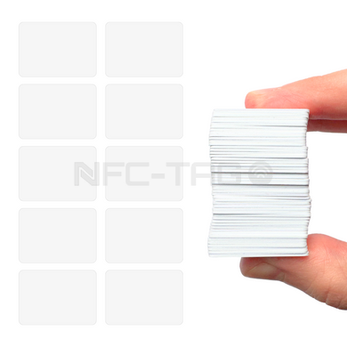 NFC Tag NTAG215 PVC karta 13.56MHz Prostokątny 22*30 mm pusty programowalny - Biały 50 SZT